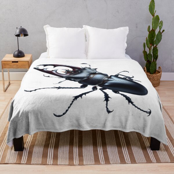 Item preview, A stag beetle with large, antler-like mandibles is depicted in a detailed illustration against a white background designed and sold by homydesign.