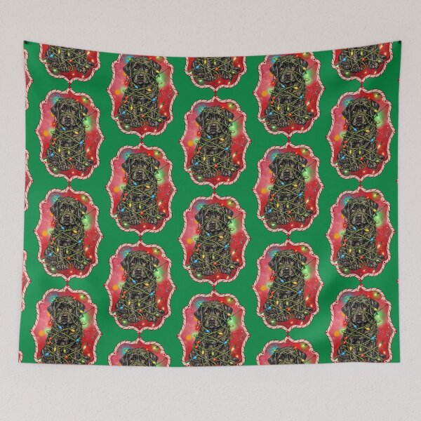 Item preview, Funny Dog Tangled in Christmas Lights Black Labrador Retriever designed and sold by Lion and Lamb Design.