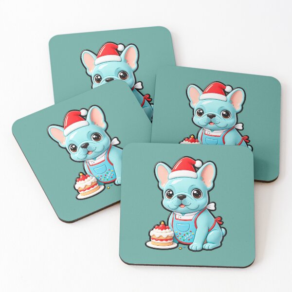 Item preview, Santa Baker Blue Bulldog designed and sold by Raloel Art.