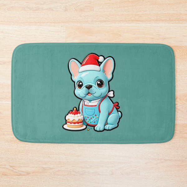Item preview, Santa Baker Blue Bulldog designed and sold by Raloel Art.