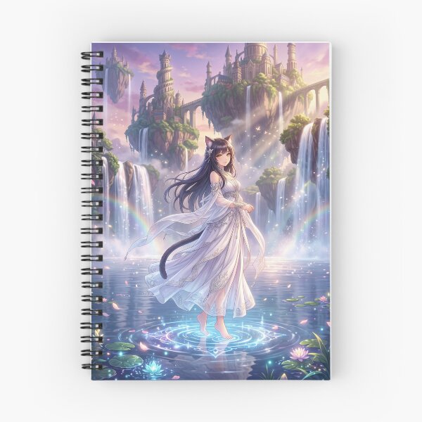 Item preview, Cat woman Anime Style in Magical Waterfall City designed and sold by Prestons Corner.