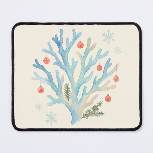 Item preview, Christmas Coral with Festive Ornaments – Coastal Ocean Holiday Design designed and sold by Sea Gem.