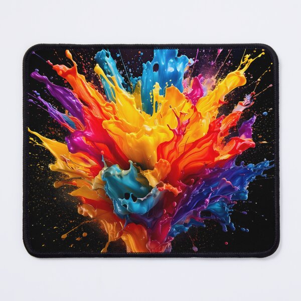 Item preview, A vibrant explosion of colorful paints against a dark background, creating a dynamic abstract form with splatters and a sense of movement designed and sold by homydesign.