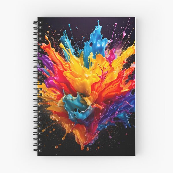 Item preview, A vibrant explosion of colorful paints against a dark background, creating a dynamic abstract form with splatters and a sense of movement designed and sold by homydesign.