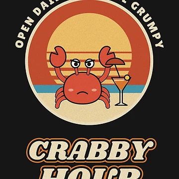 Imagen de la obra Crabby Hour Funny Grumpy Crab Cocktail de somebasic