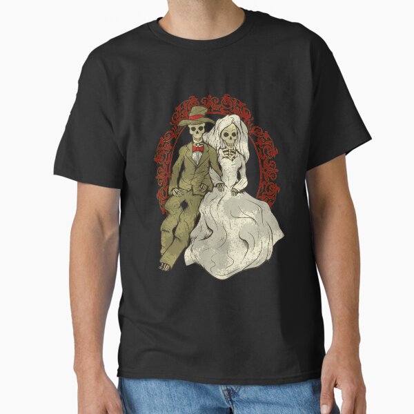 Item preview, Skeleton Couple Wedding Bride Groom Goth  designed and sold by funnytshirtemp.