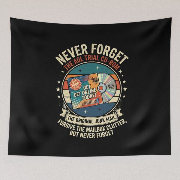 Item preview, Never Forget the AOL Trial CD-ROM (Free 1000 Hours) designed and sold by VYRON STUDIO.