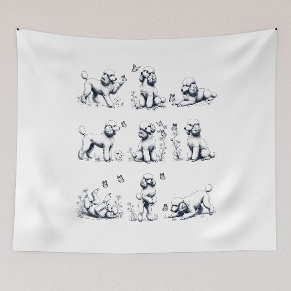 Item preview, Vintage Poodle with Butterfly Flower Dog Lover designed and sold by dian-rody-crest.