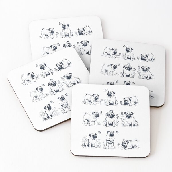 Item preview, Vintage Pug with Butterfly Flower Dog Lover designed and sold by dian-rody-crest.