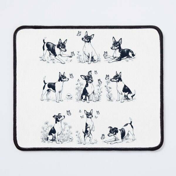 Item preview, Vintage Rat Terrier with Butterfly Flower Dog Lover designed and sold by dian-rody-crest.
