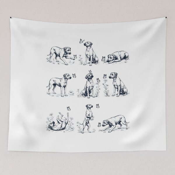 Item preview, Vintage Rhodesian Ridgeback with Butterfly Flower Dog Lover designed and sold by dian-rody-crest.