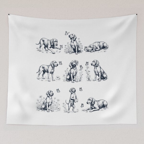 Item preview, Vintage Redbone Coonhound with Butterfly Flower Dog Lover designed and sold by dian-rody-crest.