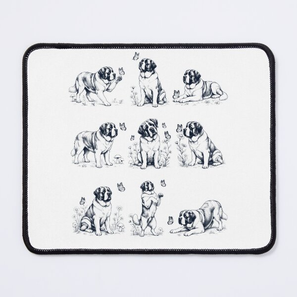 Item preview, Vintage Saint Bernard with Butterfly Flower Dog Lover designed and sold by dian-rody-crest.