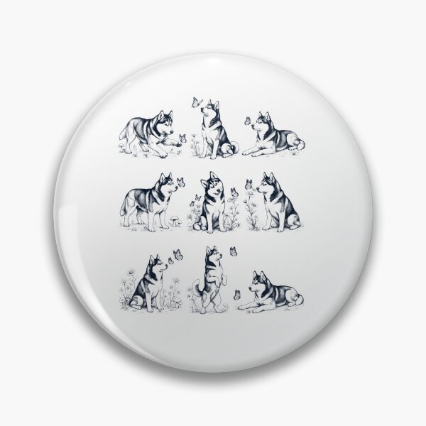 Item preview, Vintage Siberian Husky with Butterfly Flower Dog Lover designed and sold by dian-rody-crest.
