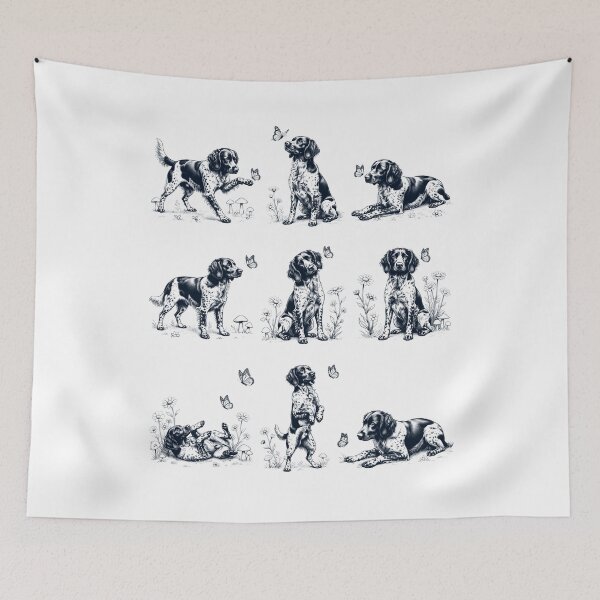 Item preview, Vintage Small Munsterlander Pointer with Butterfly Flower Dog Lover designed and sold by dian-rody-crest.
