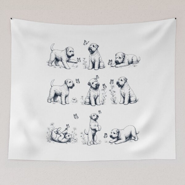 Item preview, Vintage Soft Coated Wheaten Terrier with Butterfly Flower Dog Lover designed and sold by dian-rody-crest.