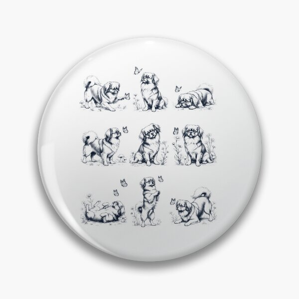 Item preview, Vintage Tibetan Spaniel with Butterfly Flower Dog Lover designed and sold by dian-rody-crest.