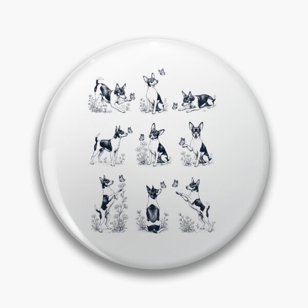 Item preview, Vintage Toy Fox Terrier with Butterfly Flower Dog Lover designed and sold by dian-rody-crest.