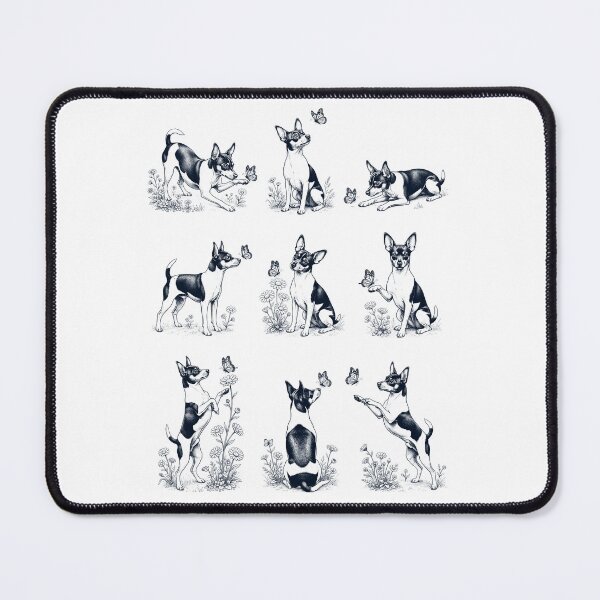 Item preview, Vintage Toy Fox Terrier with Butterfly Flower Dog Lover designed and sold by dian-rody-crest.