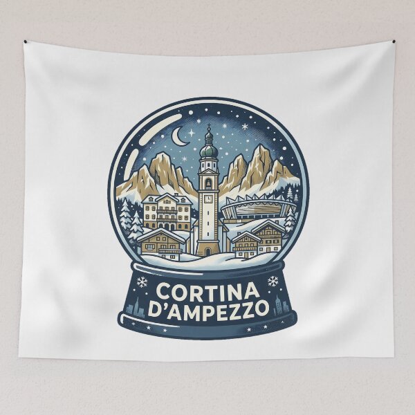 Item preview, Vintage Cortina D'Ampezzo Snow Globe Travel Badge designed and sold by k3rstman1.