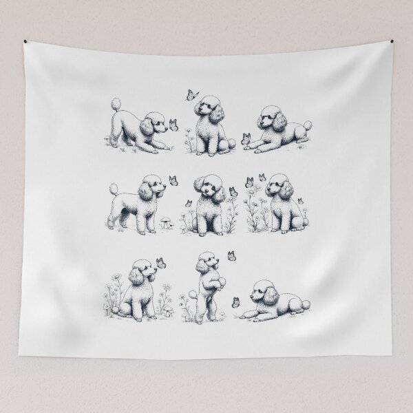 Item preview, Vintage Toy Poodle with Butterfly Flower Dog Lover designed and sold by dian-rody-crest.