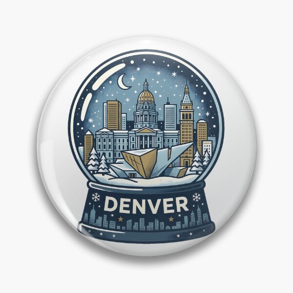 Item preview, Vintage Denver Snow Globe Travel Badge designed and sold by k3rstman1.