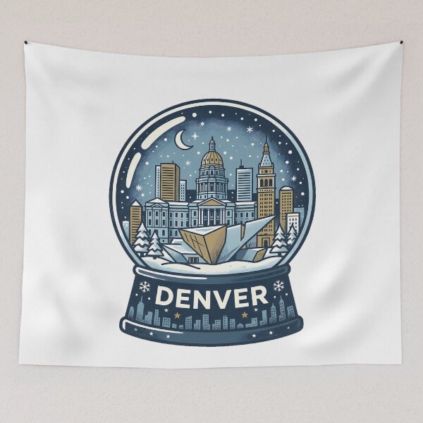 Item preview, Vintage Denver Snow Globe Travel Badge designed and sold by k3rstman1.