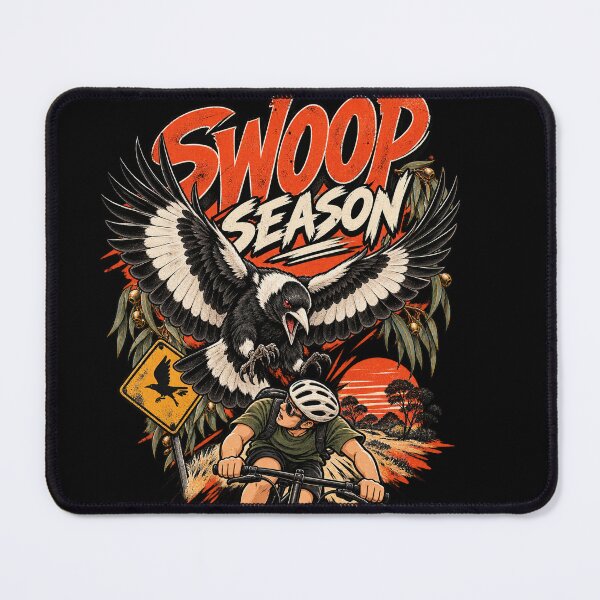 Item preview, Swoop Season – Funny Australian Magpie Attack Retro Cycling Design designed and sold by dhmnee.