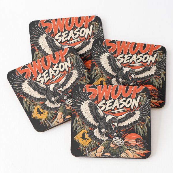 Item preview, Swoop Season – Funny Australian Magpie Attack Retro Cycling Design designed and sold by dhmnee.