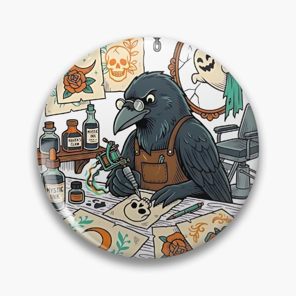 Item preview, Raven Tattoo Artist Gothic Studio designed and sold by PictoVibe.