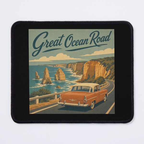Item preview, Great Ocean Road Australia Vintage Travel Poster designed and sold by Automotive Art by Greg.