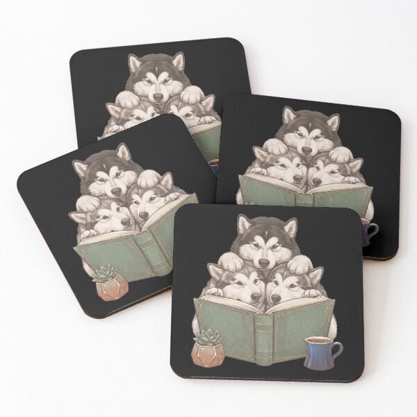Item preview, Vintage Alaskan Malamute Reading Book Funny Dog Lover designed and sold by dian-rody-crest.