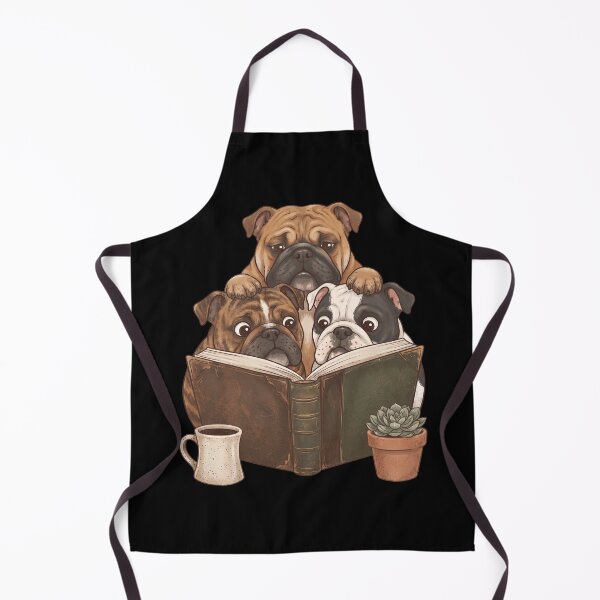 Item preview, Vintage American Bulldog Reading Book Funny Dog Lover designed and sold by dian-rody-crest.