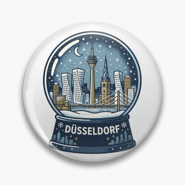 Item preview, Vintage Düsseldorf Snow Globe Travel Badge designed and sold by k3rstman1.