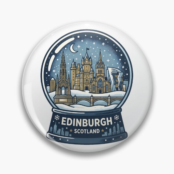Item preview, Vintage Edinburgh Snow Globe Travel Badge designed and sold by k3rstman1.