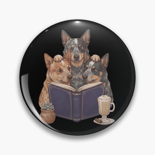 Item preview, Vintage Australian Cattle Dog Reading Book Funny Dog Lover designed and sold by dian-rody-crest.