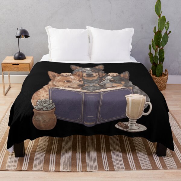 Item preview, Vintage Australian Cattle Dog Reading Book Funny Dog Lover designed and sold by dian-rody-crest.