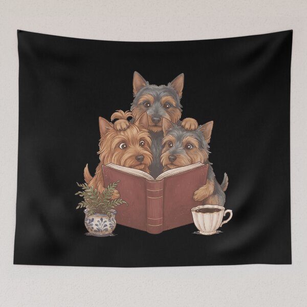 Item preview, Vintage Australian Terrier Reading Book Funny Dog Lover designed and sold by dian-rody-crest.
