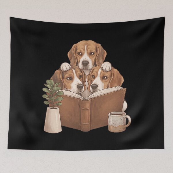 Item preview, Vintage Beagle Reading Book Funny Dog Lover designed and sold by dian-rody-crest.