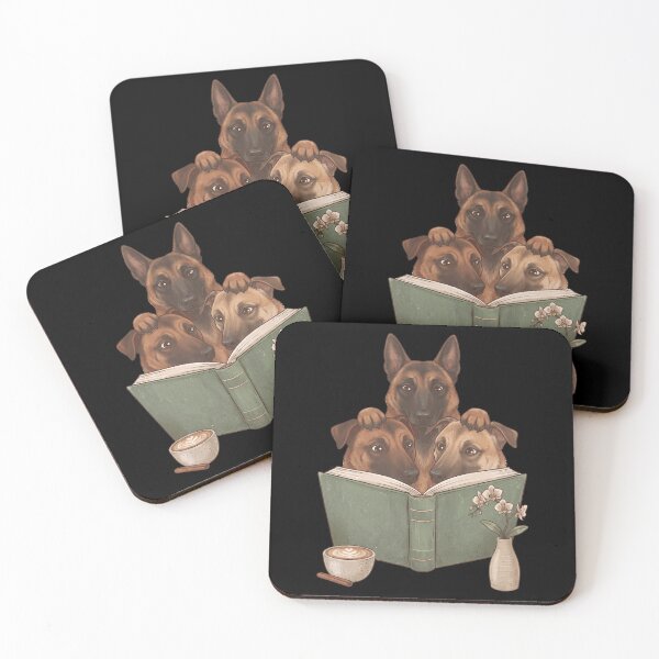 Item preview, Vintage Belgian Malinois Reading Book Funny Dog Lover designed and sold by dian-rody-crest.