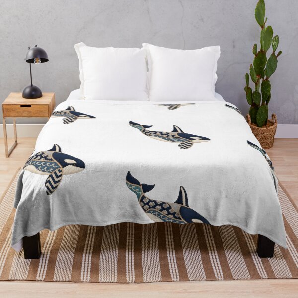 Item preview, Orca Whale Faux Patchwork Ocean Art designed and sold by KenworksDigital.