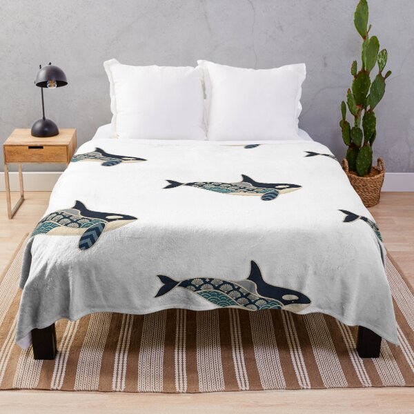 Item preview, Orca Whale Faux Patchwork Ocean Art designed and sold by KenworksDigital.