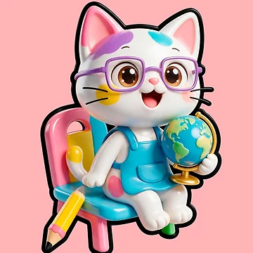 Artwork thumbnail, Smart Cat Student by Raloel Art