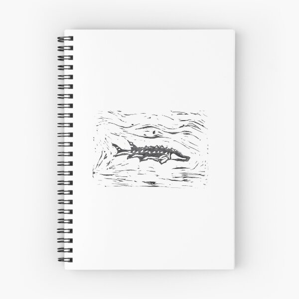 Item preview, sturgeon linocut designed and sold by marigoldsol.