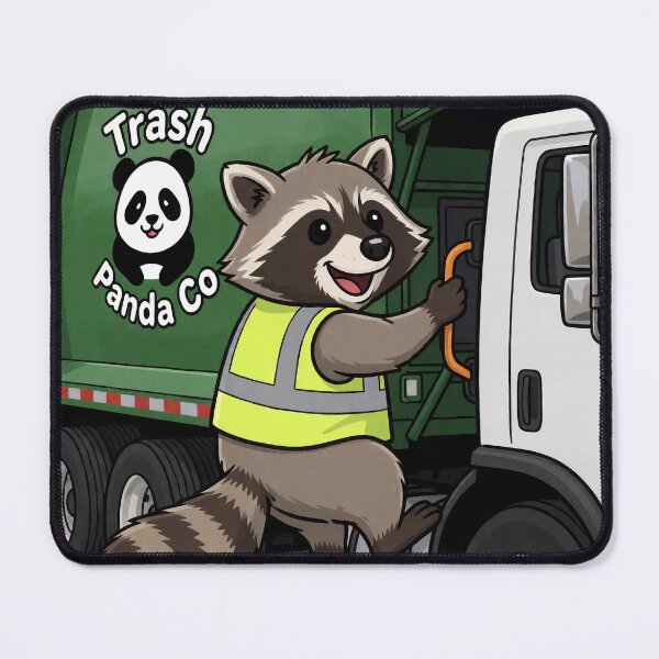 Item preview, Trash Panda Sanitation Worker Raccoon Garbage Truck designed and sold by Mia's Menagerie.