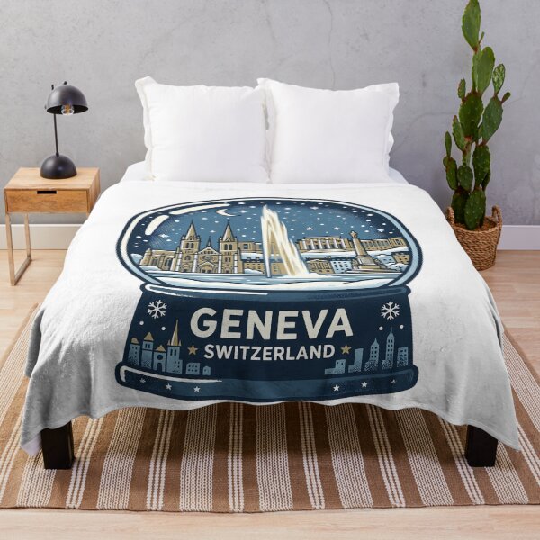 Item preview, Vintage Geneva Snow Globe Travel Badge designed and sold by k3rstman1.