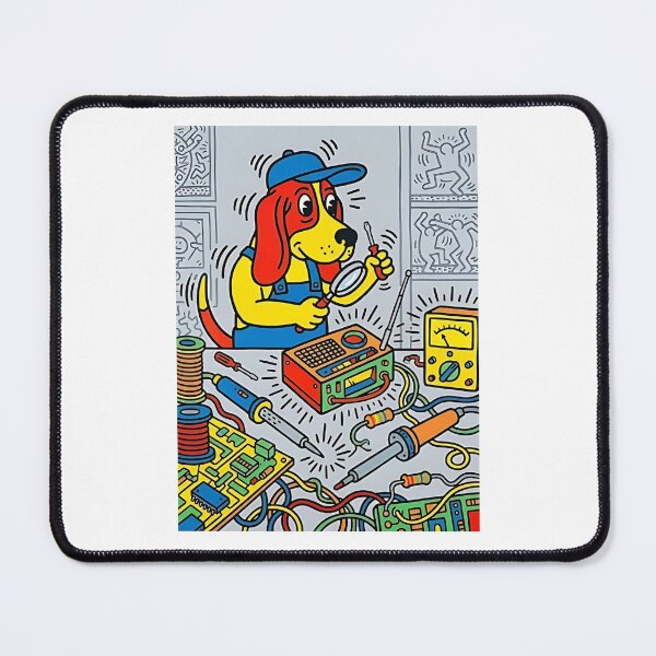 Item preview, Basset Hound Vintage Radio Repair designed and sold by PictoVibe.