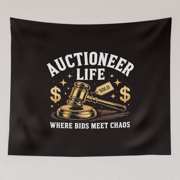 Item preview, Auctioneer Life Where Bids Meet Chaos designed and sold by Ahkamnash.