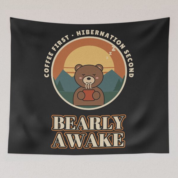 Item preview, Bearly Awake Sleepy Bear Coffee designed and sold by somebasic.