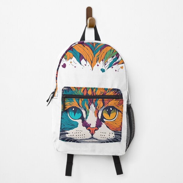 Item preview, Teal and Orange Cat with Different Eyes designed and sold by radhakidesign.